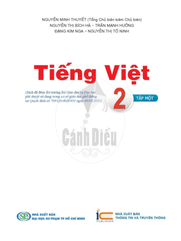 SGK Tiếng Việt lớp 2 tập 1 - Cánh Diều
