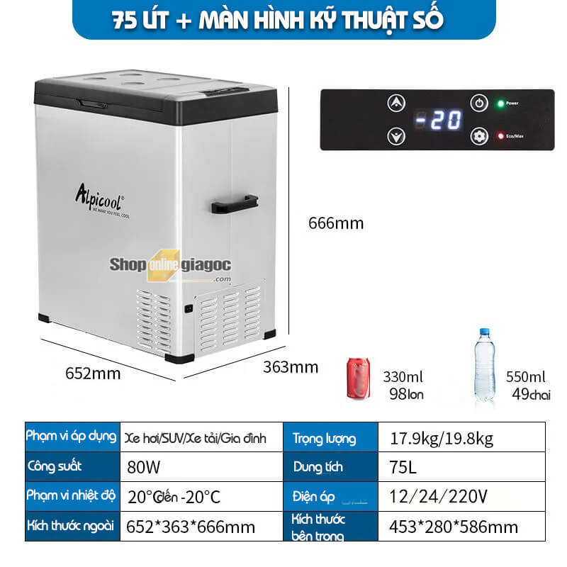Tủ lạnh ô tô alpicool 25l - 30l