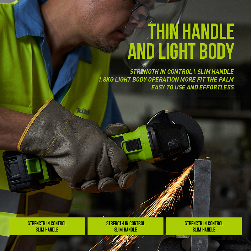Angle grinder, brushless motor cutter for lithium-ion battery 20V