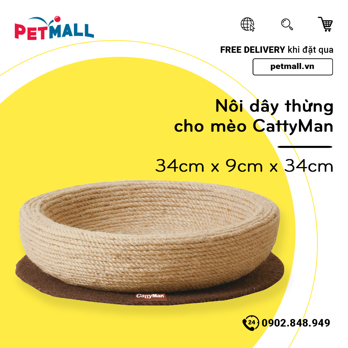 Nôi cào móng CattyMan Scractcher - Dây thừng Petmall