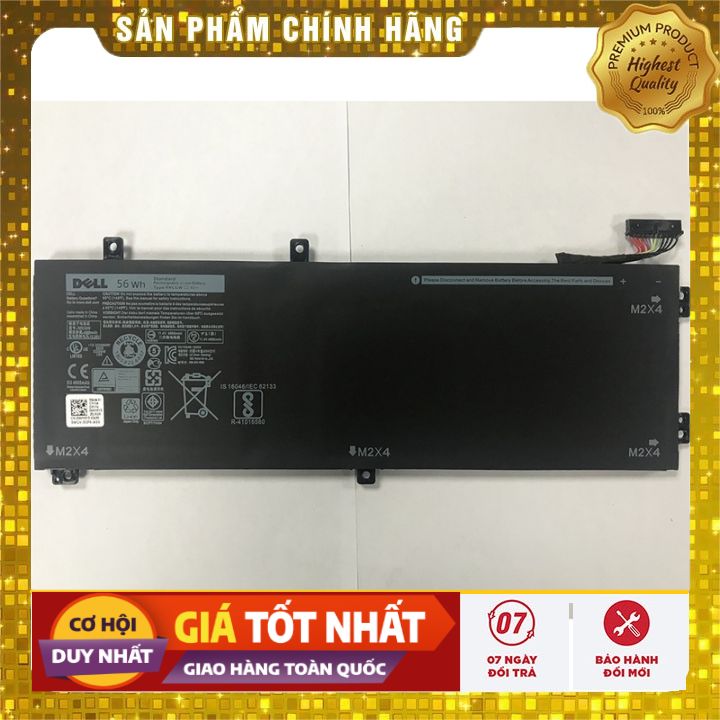 Pin dell xps 9550 9560 precision 5510 5520 5530 56wh rrcgw - pin zin bảo hành 6 tháng lỗi đổi mới