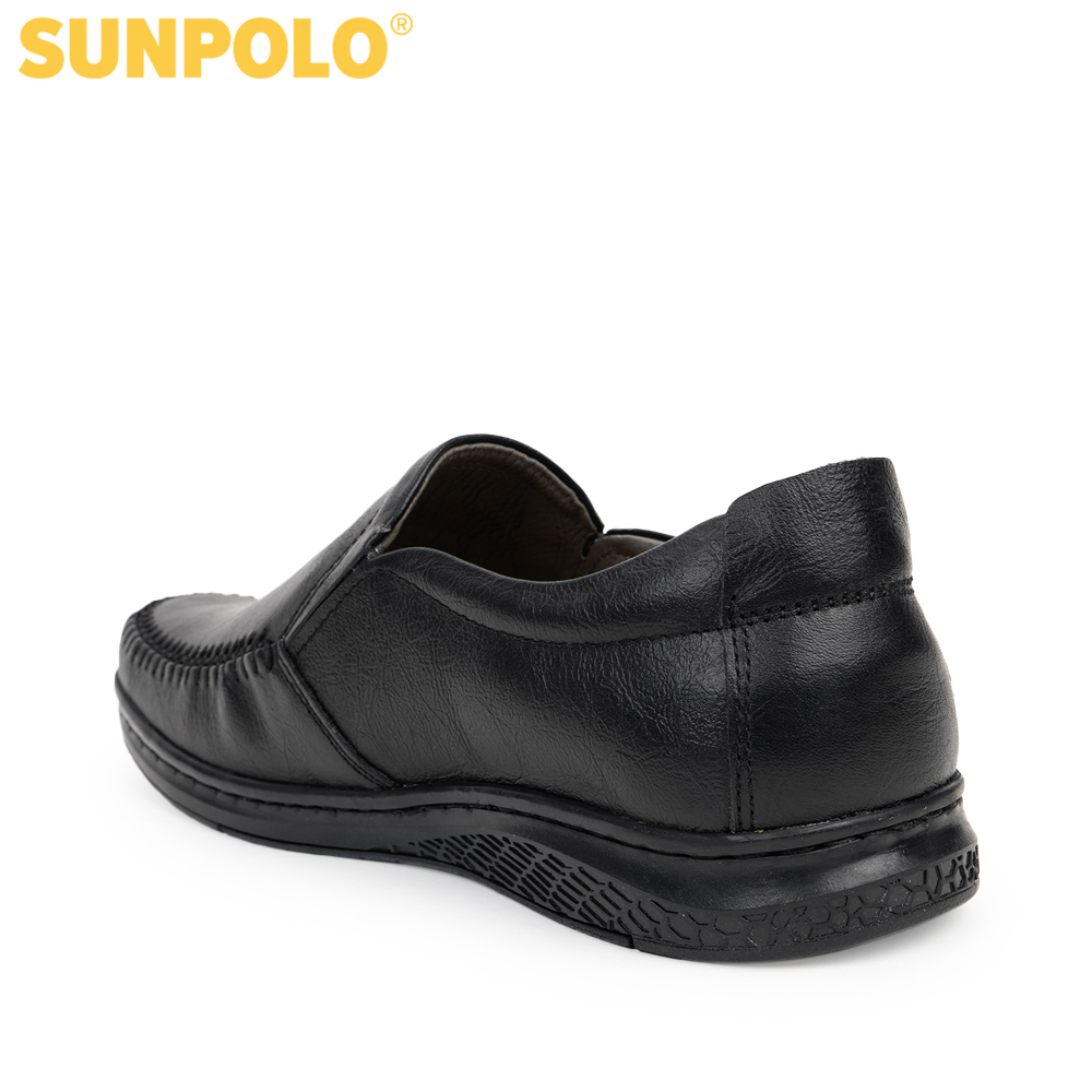 Giày mọi nam da bò SUNPOLO LMS265 (Đen, Nâu)