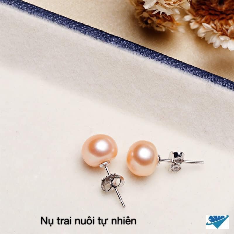 Bông tai bạc nụ trai tự nhiên MS25e