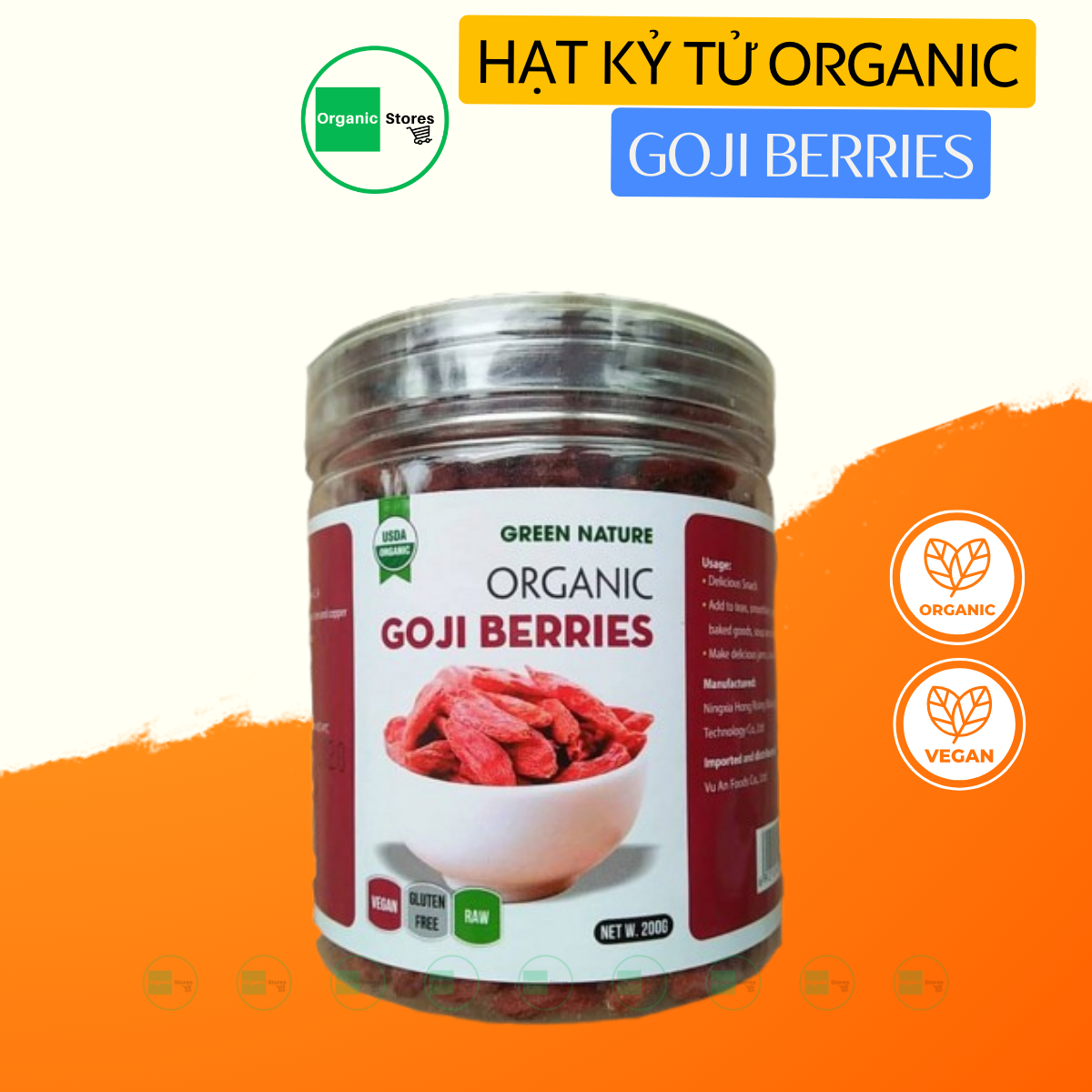 Kỷ tử hữu cơ Goji Berry Organic 200gr (Green Nature)