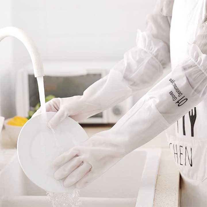 Gang Tay Lót Nỉ Cao Cấp Chống Thấm ,An Toàn Cho Da- Găng Tay Rửa Bát