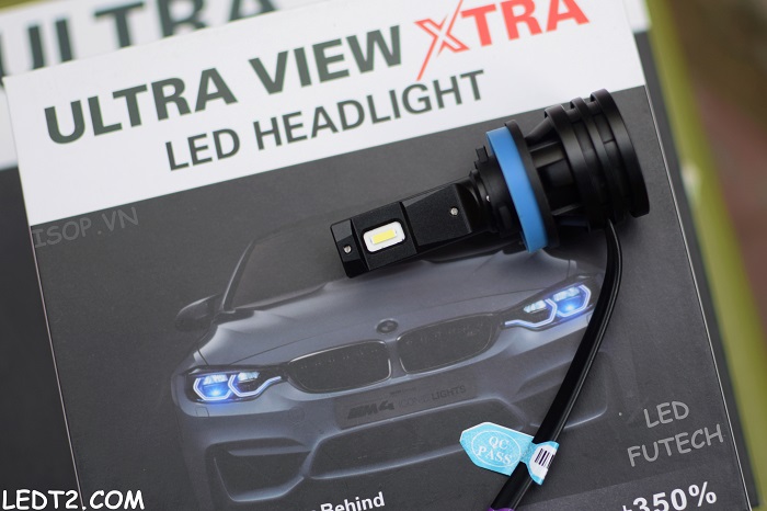 [LEDT2 ISOP] Đèn pha LED Ultra View XTRA +250% chính hãng [Bảo hành 6 tháng]