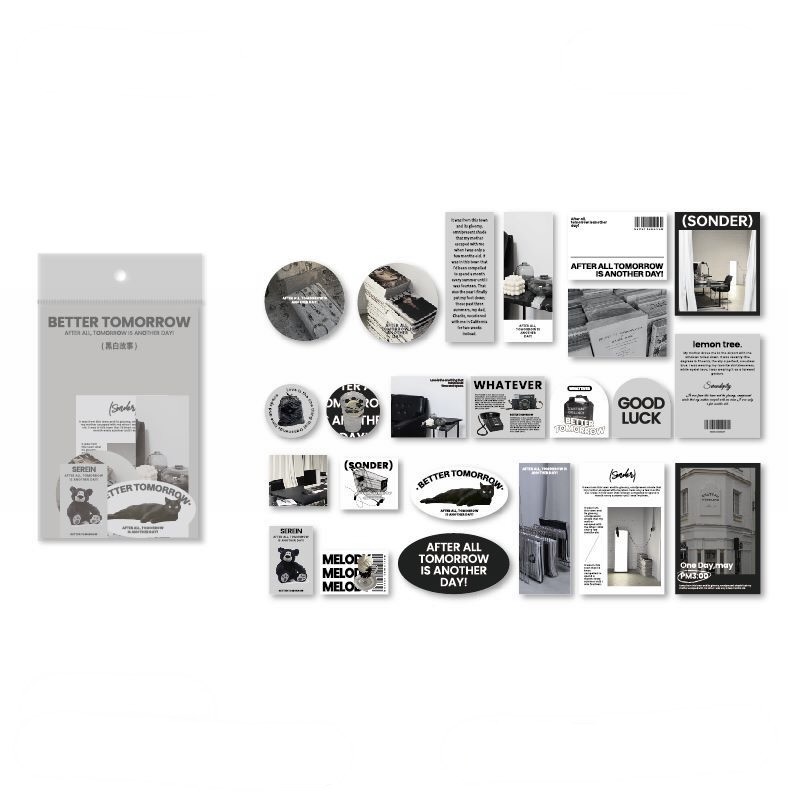 Set 46 tấm sticker aesthetic Better Tomorrow