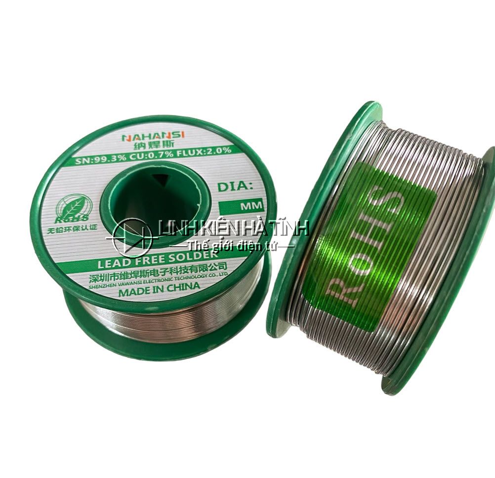 Cuộn thiếc hàn không chì cao cấp hàn linh kiện điện tử 0.8mm thiếc 99.3% đồng 0.7% 100g, 500g