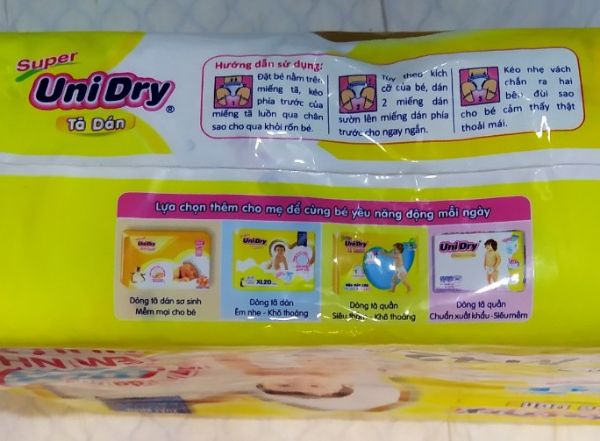 Tã dán Unidry size L38 miếngdùng cho trẻ từ 9 đến 14kg