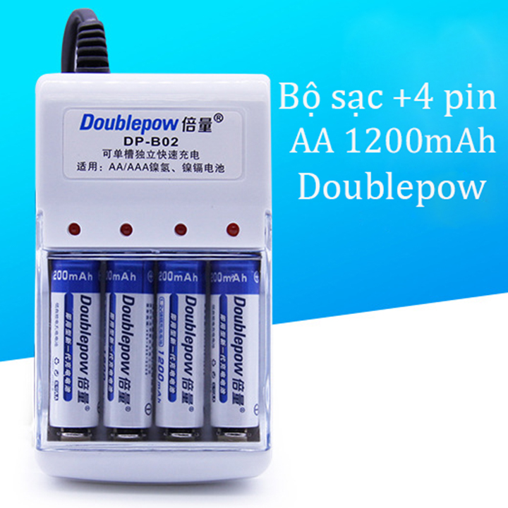 Bộ sạc + 4 pin double 1200mah