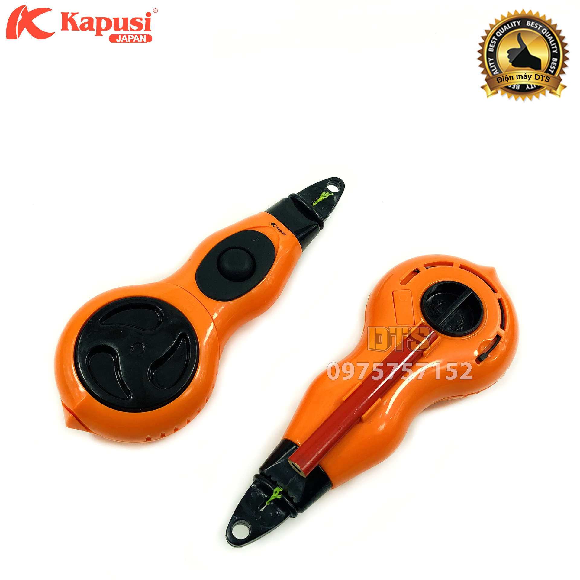Bật mực tự động 15m Kapusi JAPAN K-2563, búng mực tự rút đa năng độ chính xác tuyệt đối để đánh dấu công trình cho thợ xây dựng, khung nhựa ABS có độ bền cao, búng mực xây tường, búng mực xây dựng