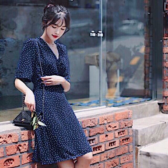 ĐẦM CHẤM BI THẮT EO MS23 (có ảnh thật)