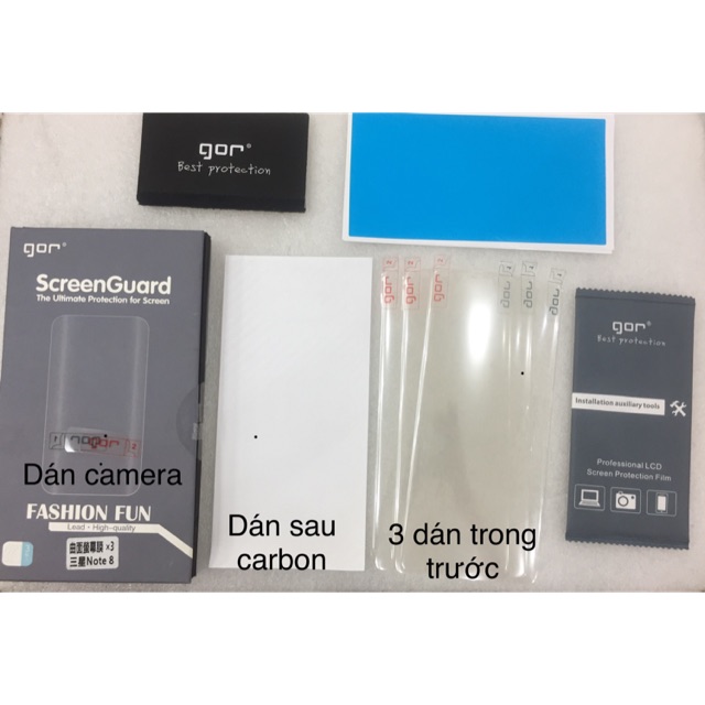 Bộ 5 miếng dán dẻo Note8 GOR