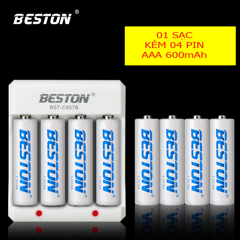 Bộ sạc pin tiểu aa aaa beston bst-c807b và pin beston aa aaa tùy chọn