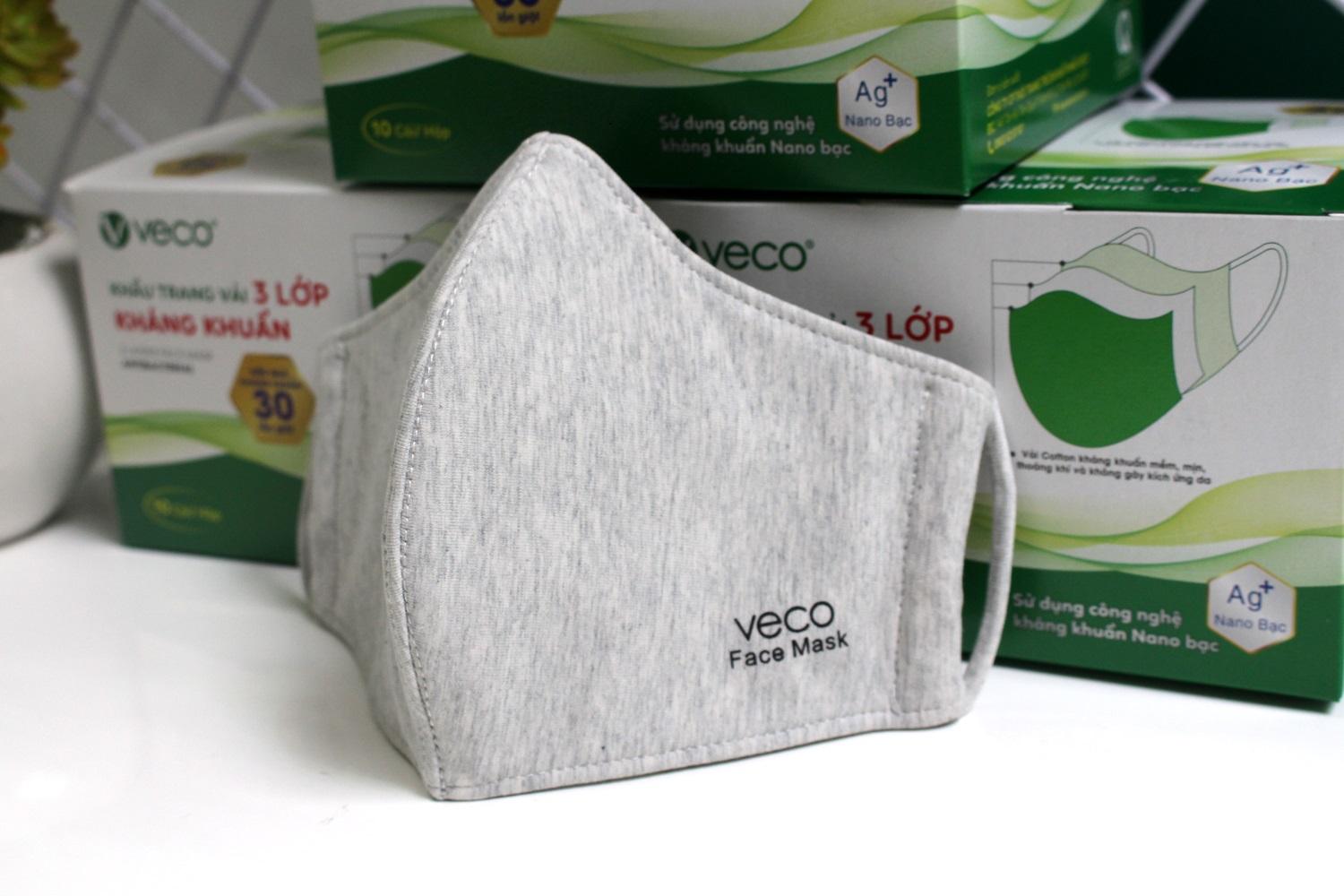 Khẩu trang vải 3 lớp kháng khuẩn VECO