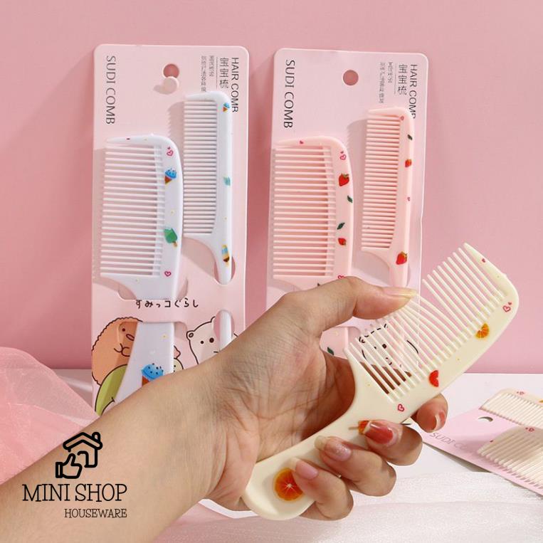 Combo 2 Lược Chải Tóc Họa Tiết Cute Dễ Thương