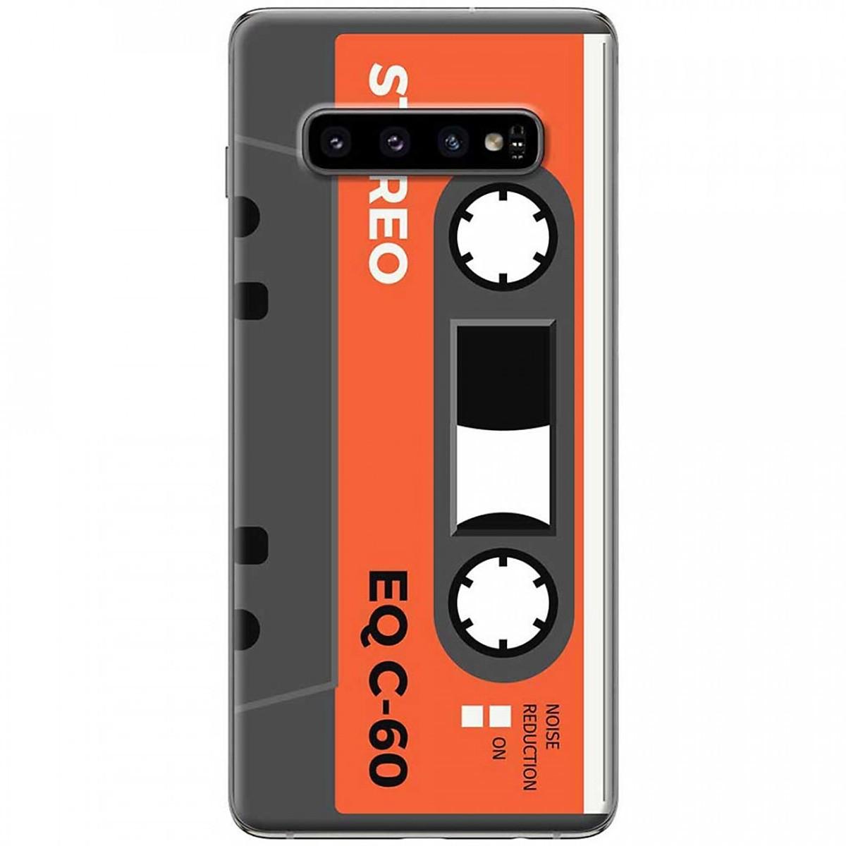 Ốp lưng dành cho Samsung Galaxy S10 Plus mẫu Cassette xám cam