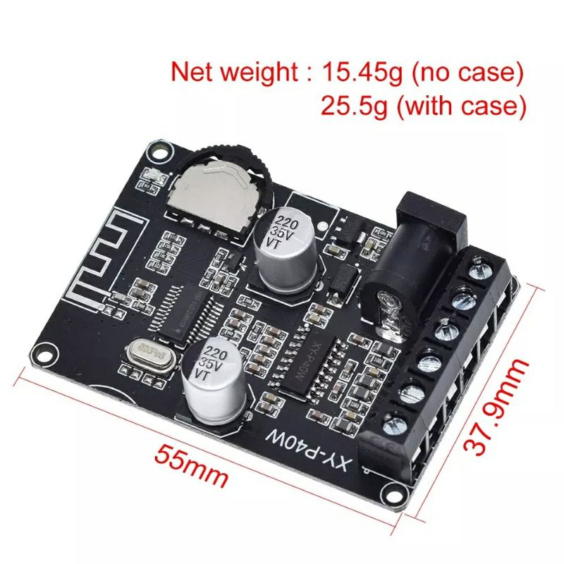 Mạch khuếch đại âm thanh bluetooth 5.0 xy-p40w dc 6~24v