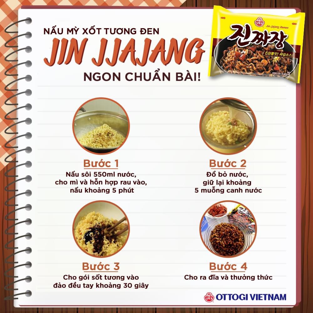Combo 10 gói - Mì Xốt tương đen OTTOGI 135g