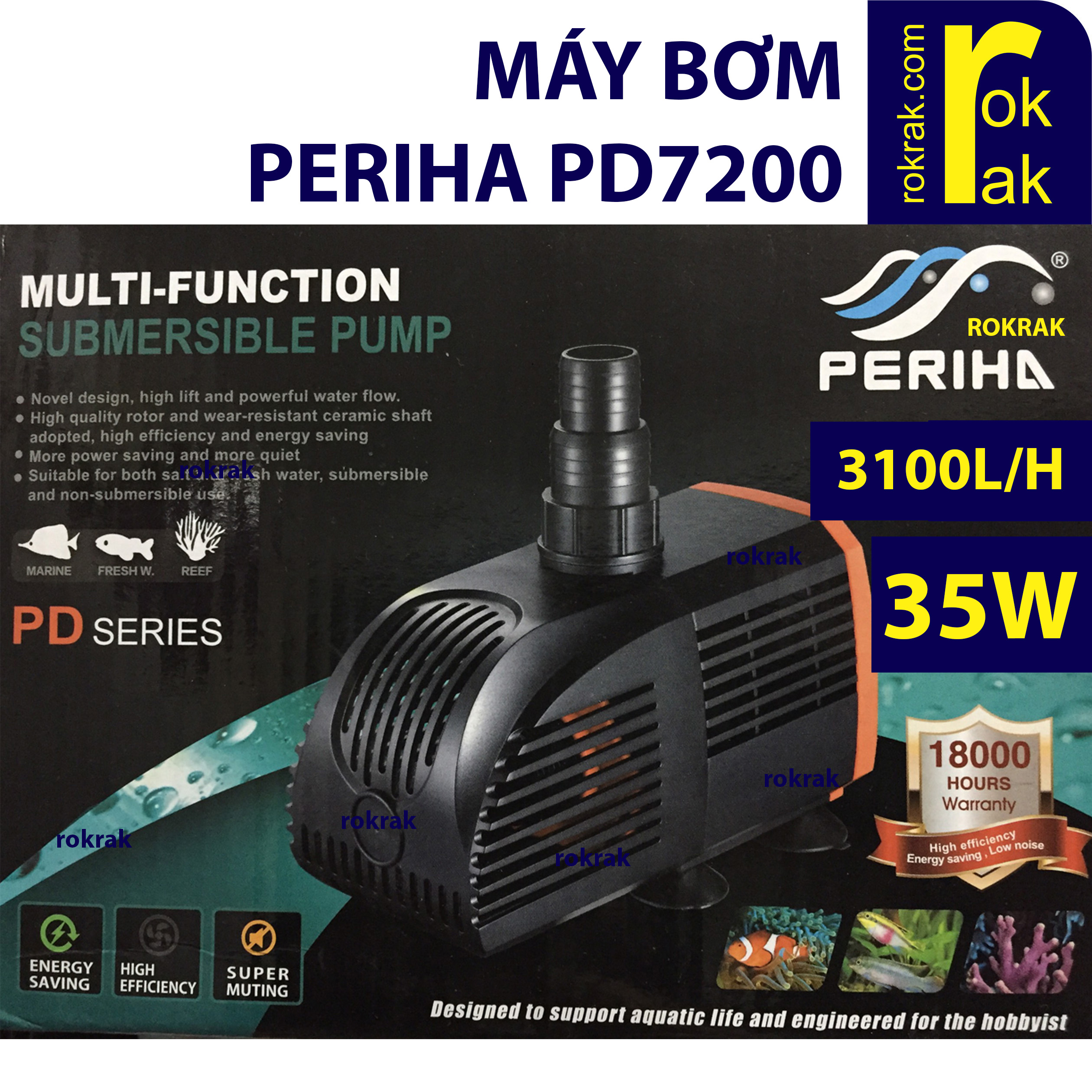 Máy bơm nước PERIHA PD7200 PD-7200 7200 35w hồ cá