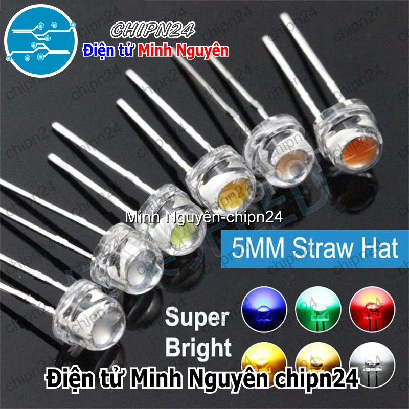 [10 con] (TK5) Led 5mm Lùn Tim Lớn (Đỏ/Vàng/Xanh Lá/Dương/Trắng/Ấm) - [Chọn Loại] - HHH.00232