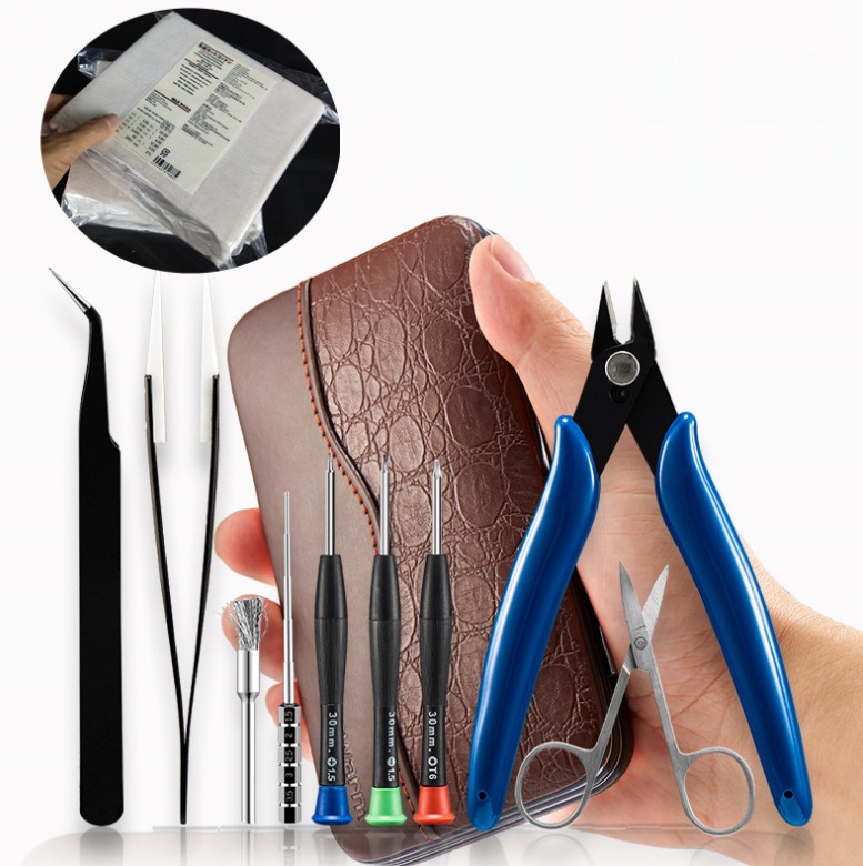 Đồ làm coil và bông Genuine V3 Toolkit gồm 9 món dụng cụ chuyên dụng cần thiết (kèm hộp da viền sắt) rda, rta