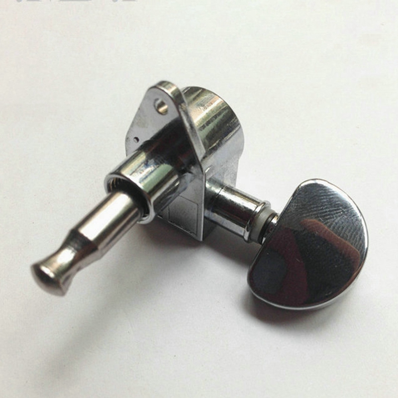 1Set Guitar String Knob Grover String Winder Keys Tuners Machine Heads Fully Enclosed Silver