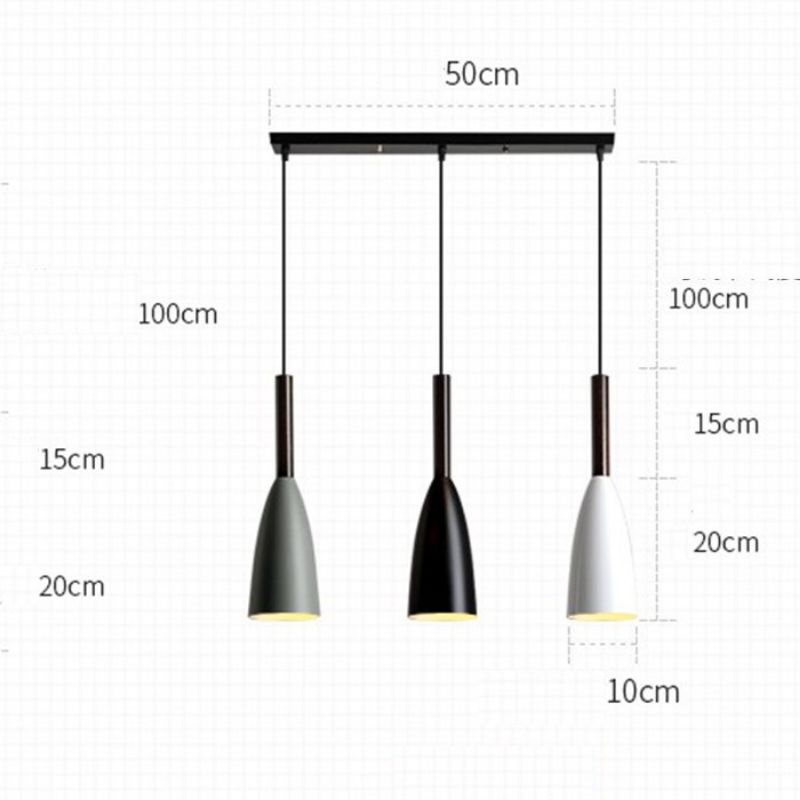 Đèn thả bàn ăn cao cấp 3 chao kèm bóng