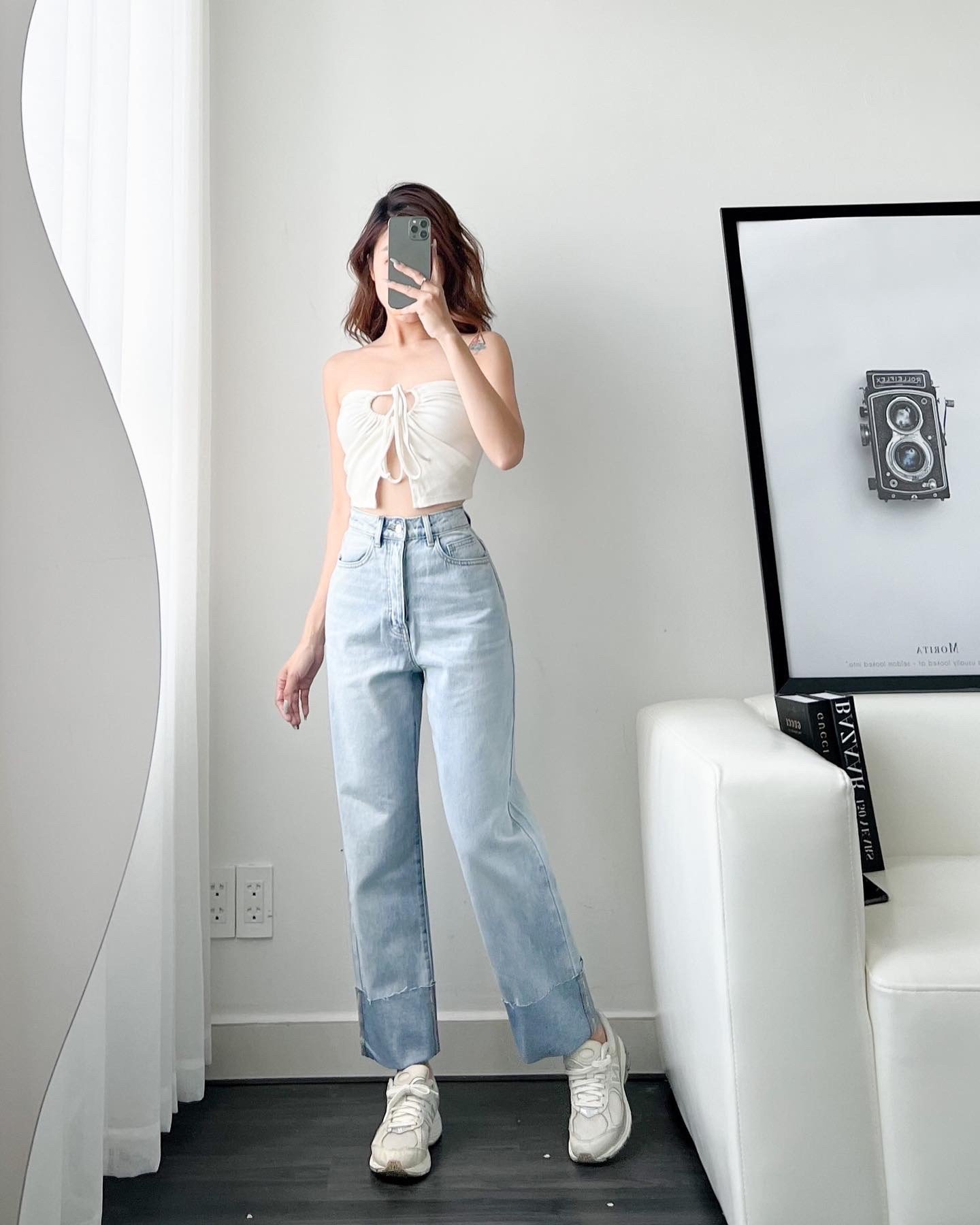 Quần Jeans suôn lật lai nhiều màu AfterBefore