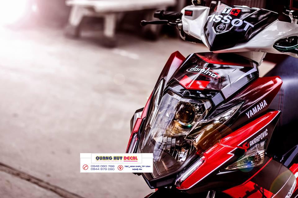 Tem trùm xe máy Nouvo độ Tissot đỏ đen cực đã - tem xe máy Nouvo thiết kế theo yêu cầu - Tem xe máy Nouvo rẻ đẹp và chất