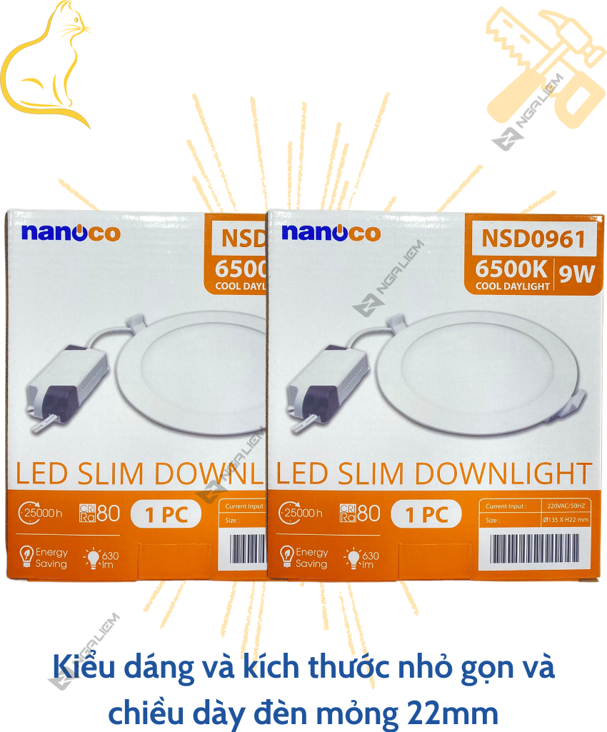 Đèn Led Slim Downlight – IP20 9W/120V Nanoco