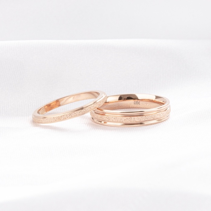 Nhẫn cặp đôi LAMY Milgrain Rose Gold Ring 8003RG & 8004RG
