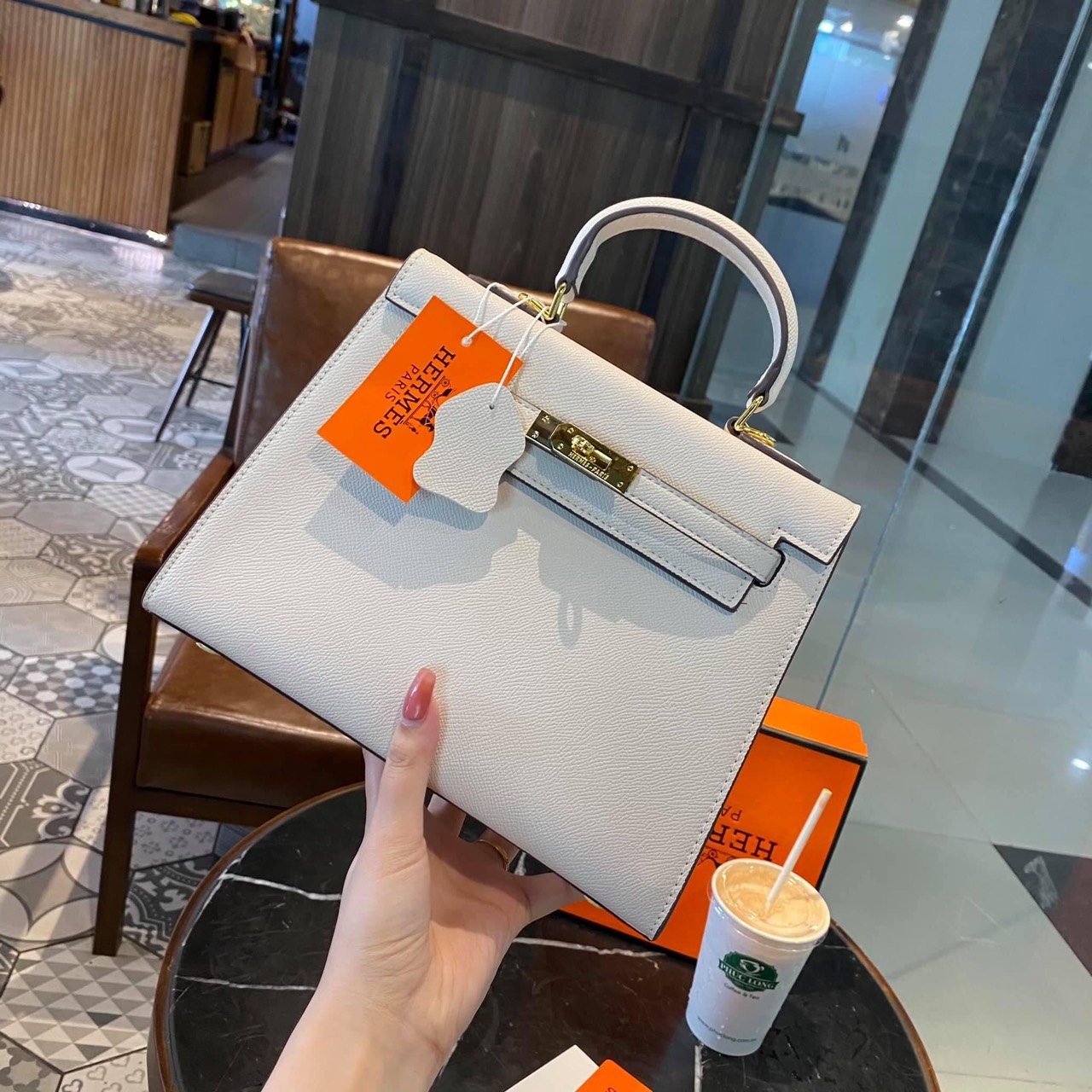 🌸 [Tặng khăn] Túi xách hm 25, size 20 cao cấp tang vàng
