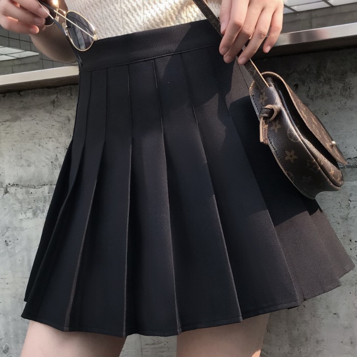 Chân váy Tennis Trơn Đen Siêu Hot