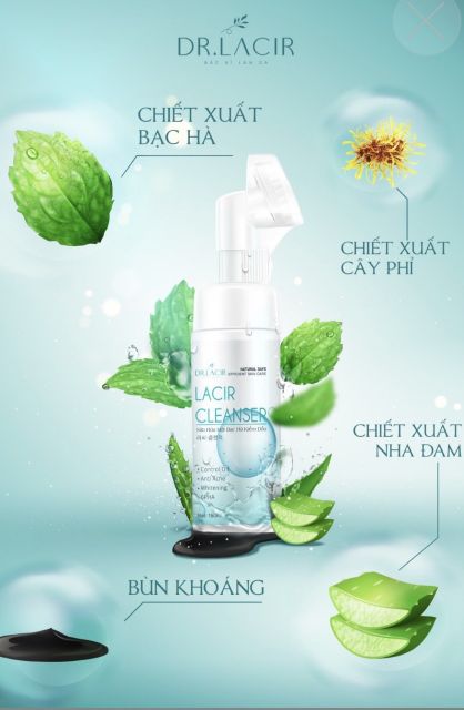 Sữa rửa mặt bạc hà kiềm dầu Dr Lacir 150ml