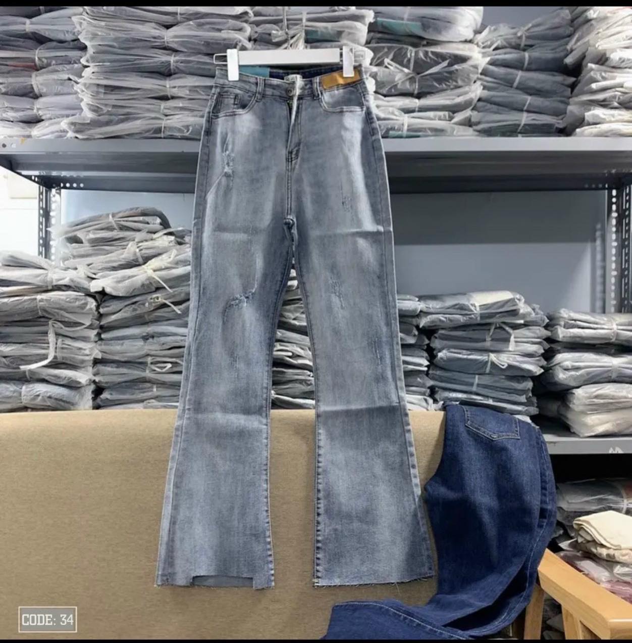 QUẦN JEANS ỐNG LOE LƯNG CAO (KÈM VIDEO HÌNH THẬT)