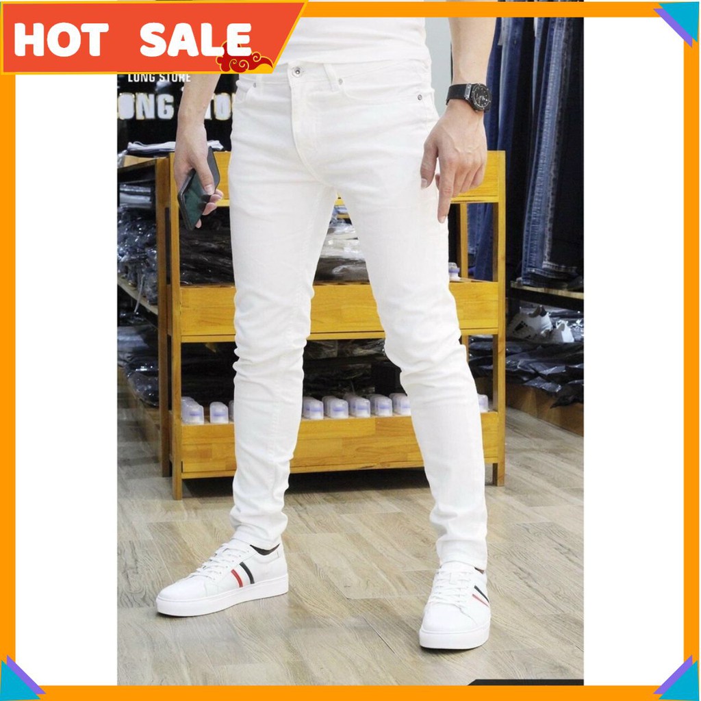 Quần Jean Nam Trắng Cao Cấp Chất Đẹp