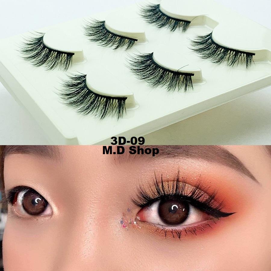 Lông Mi Chồn 3D-09 Loại Cao Cấp - Hộp 3 Cặp Mi