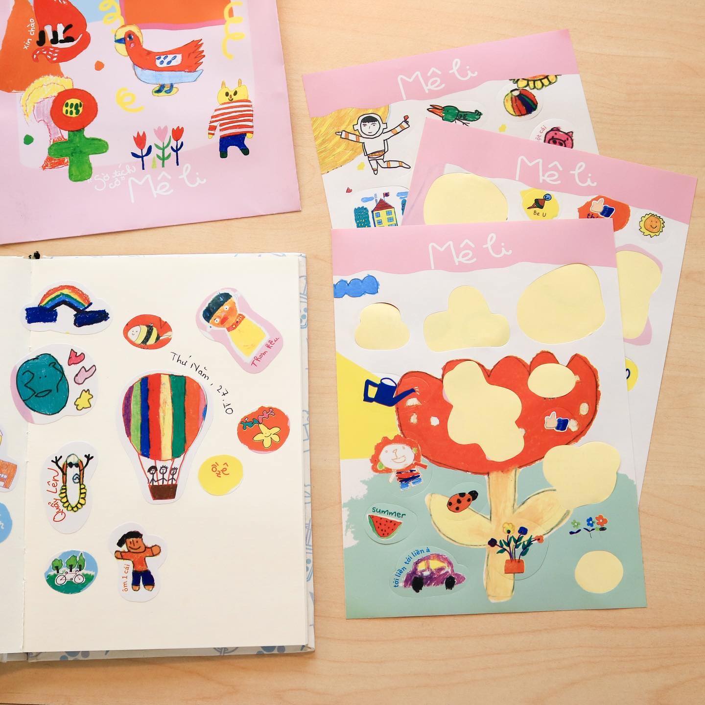 Sticker cute nhiều hình độc đáo (1 tờ lẻ, giao mẫu ngẫu nhiên) [Made by Tòhe] [FSale]