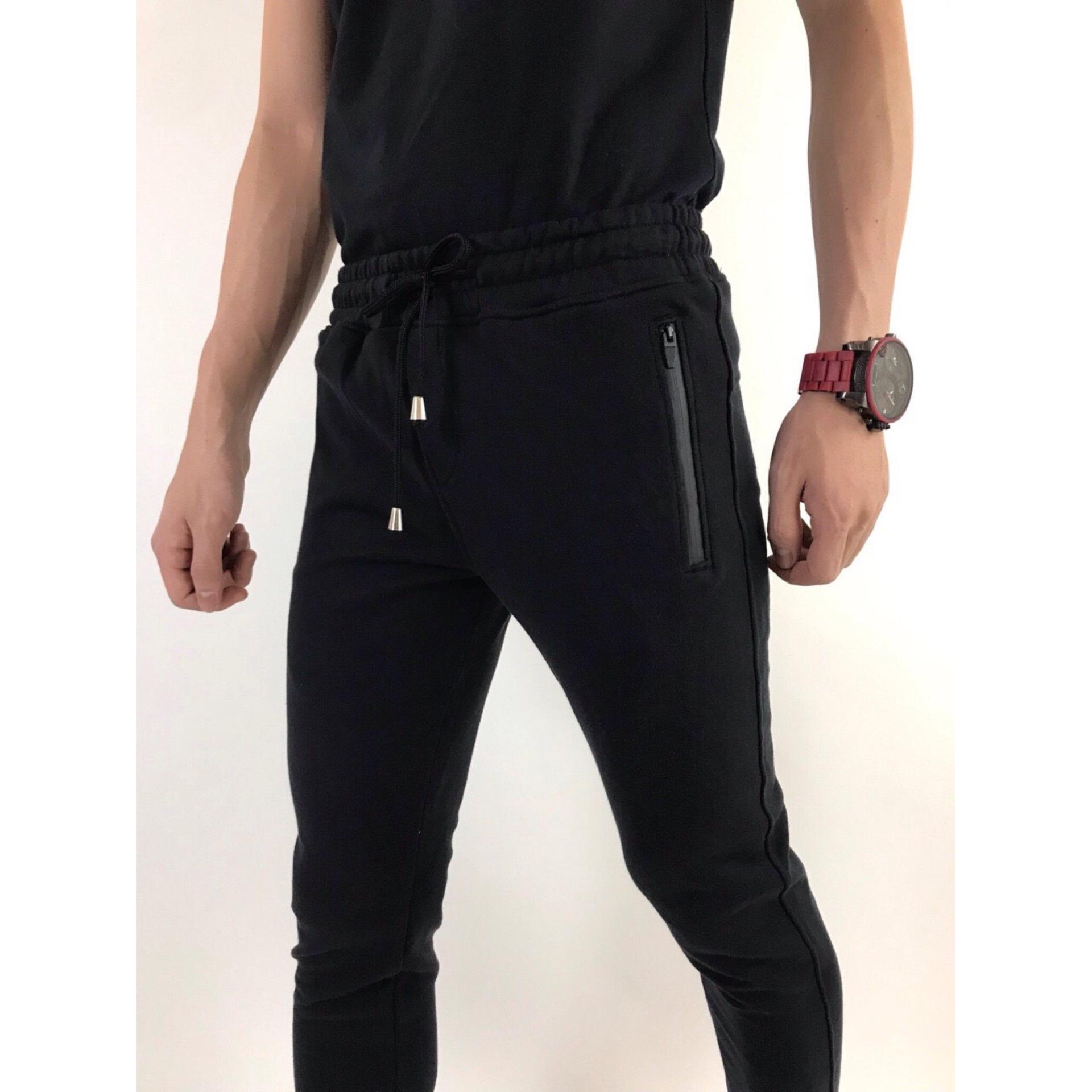 [HCM]Quần jogger thun phối dây kéo JGT185016