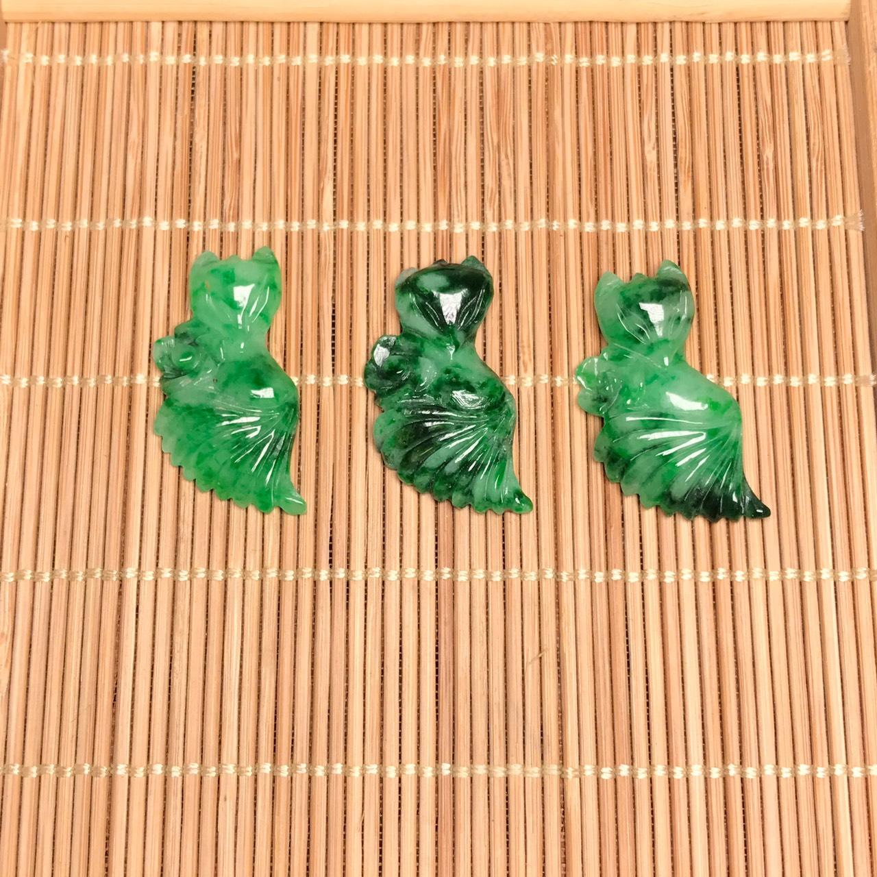 Hồ ly đá tự nhiên cẩm thạch dáng xòe