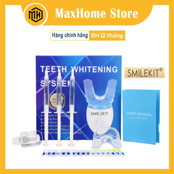 Máy làm trắng răng hiệu quả Smile Kit thế hệ mới 2021 - Bộ Kit làm trắng răng không hiệu quả hoàn lại tiền 100% - Máy làm trắng răng, tẩy trắng răng tại nhà cực đơn giản, hết ố vàng, răng trắng sáng tự nhiên