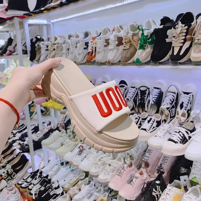 Dép nữ độn 5cm UOO da mềm thời trang siêu xinh