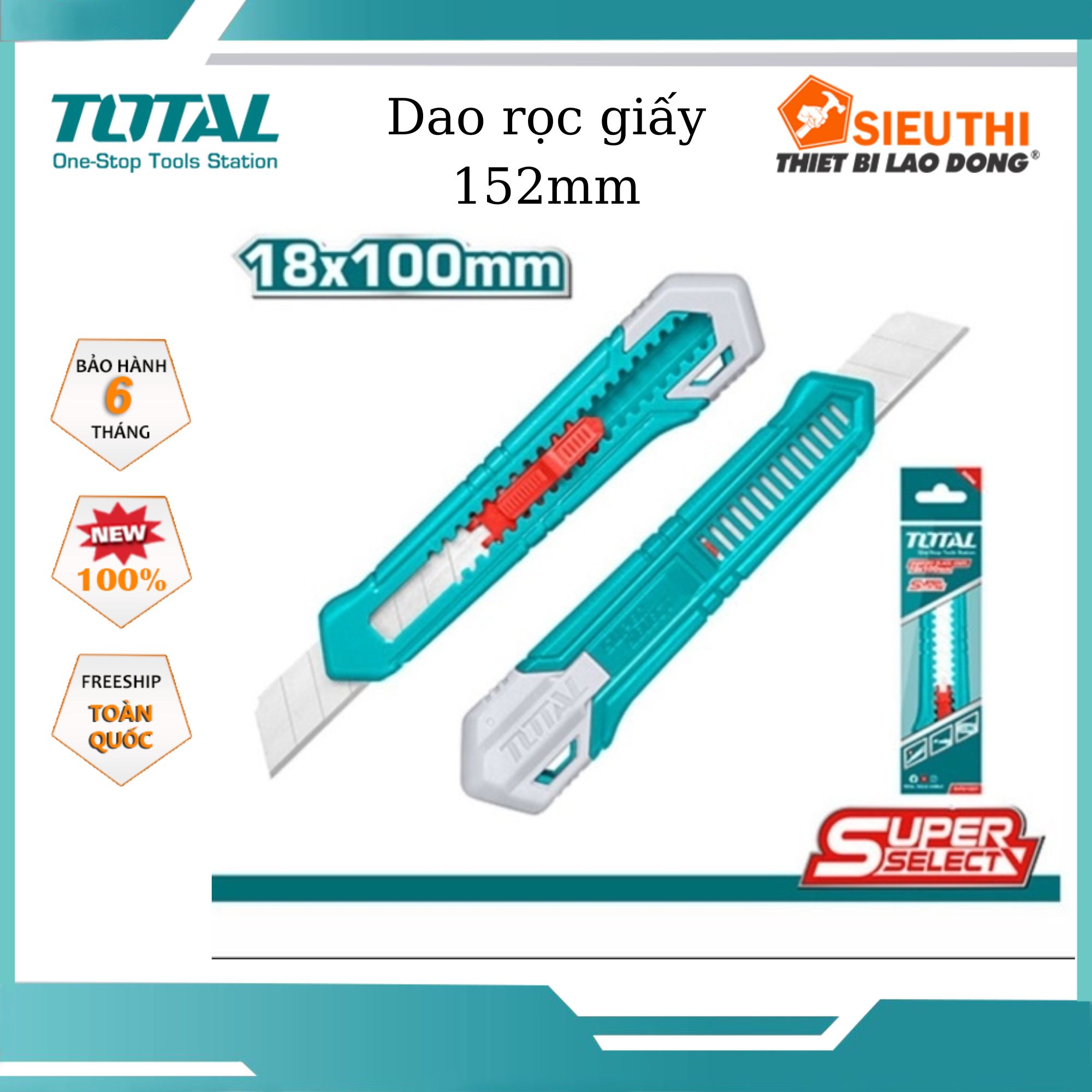 Dao rọc giấy dòng siêu rẻ 152mm TOTAL THT51001