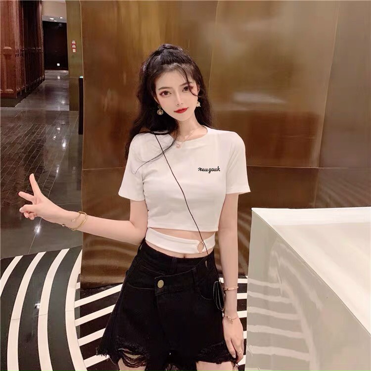 ÁO NỮ KIỂU ĐAI HỞ EO CHẤT THUN LỤA DÀY ĐẸP CO GIÃN THOÁNG MÁT SGR