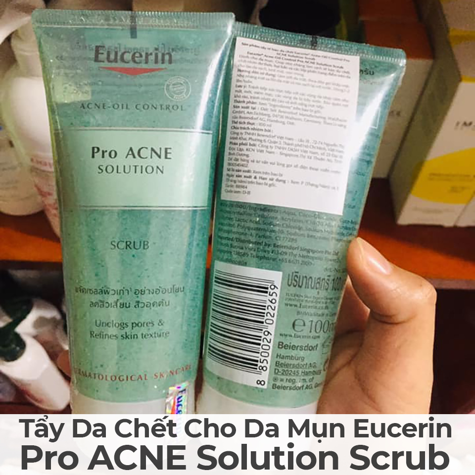 [HCM] Eucerin Pro ACNE Solution Scrub 100mL - Tẩy Tế Bào Chết Dành Cho Da Nhờn Mụn.