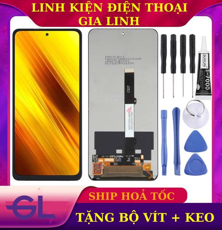 Màn hình xiaomi redmi note 9pro-5g /poco x3 /poco x3pro /mi10t lite tặng keo + bộ vít 9 món