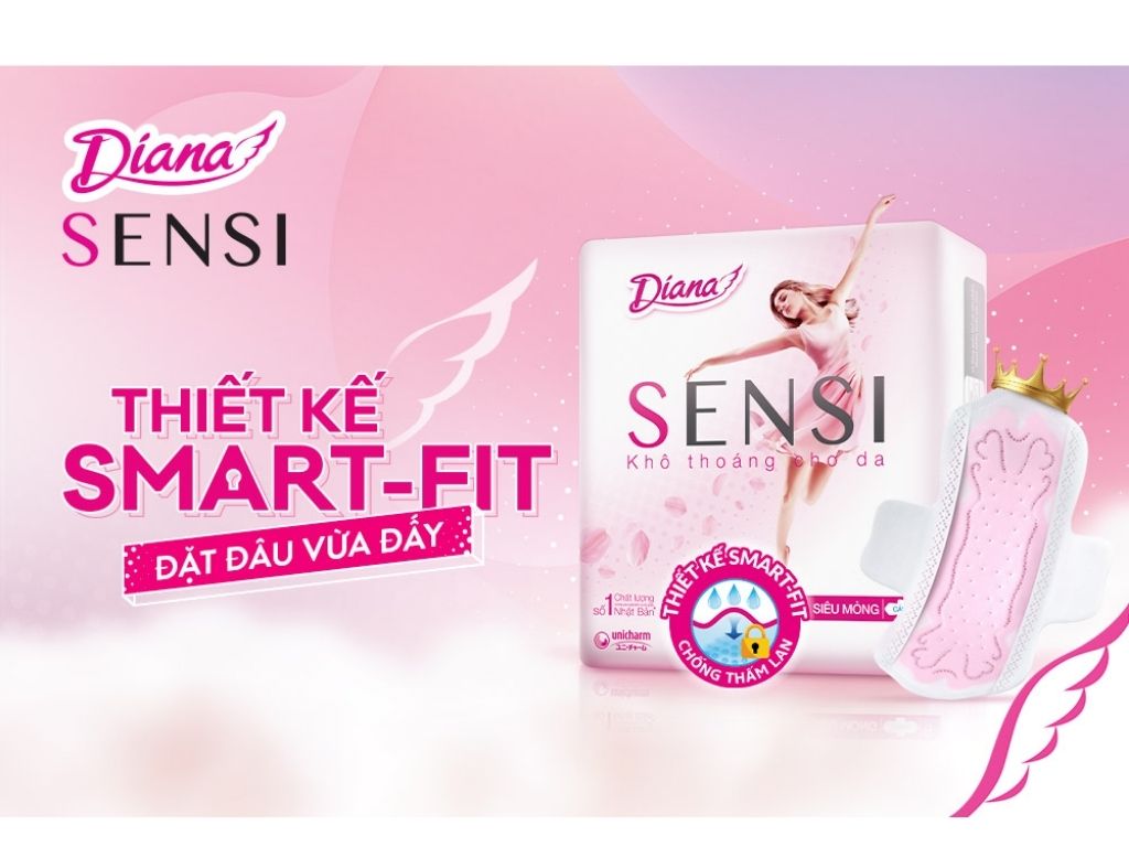 BĂNG VỆ SINH DIANA SENSI SIÊU MỎNG CÁNH 8 MIẾNG