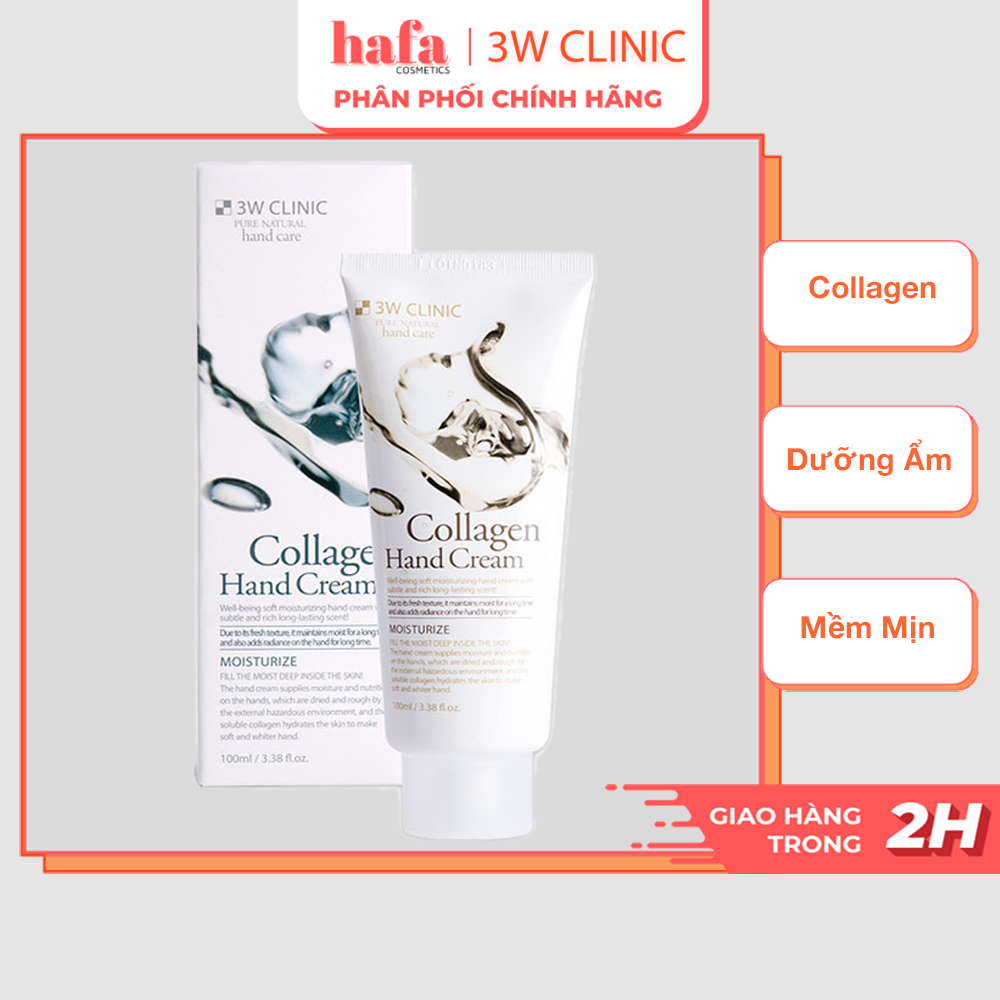 [Hcm]Kem Dưỡng Da Tay Collagen 3W Clinic Collagen Hand Cream 100Ml _ 3W Clinic Chính Hãng