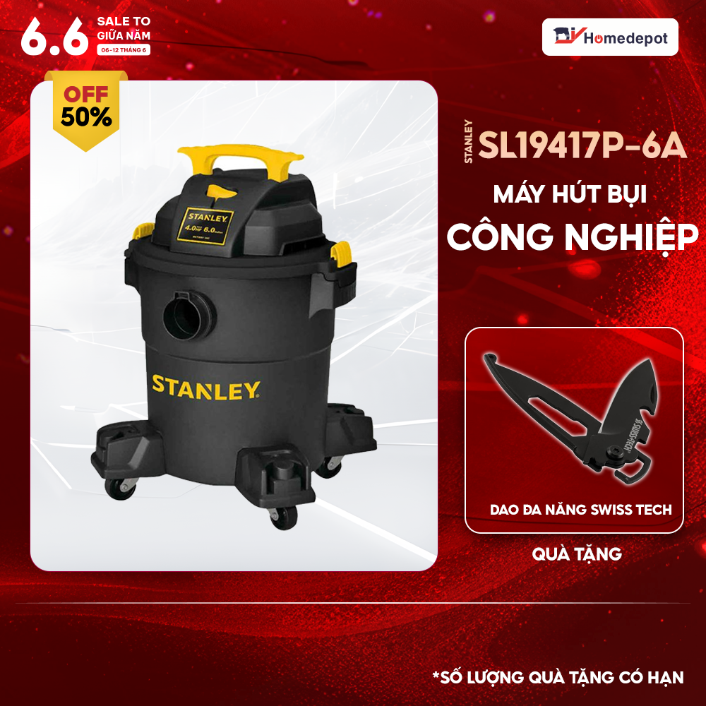 Máy hút bụi công nghiệp khô / ướt / thổi 4000W Stanley Sl19417P-6A MẪU MỚI 2022